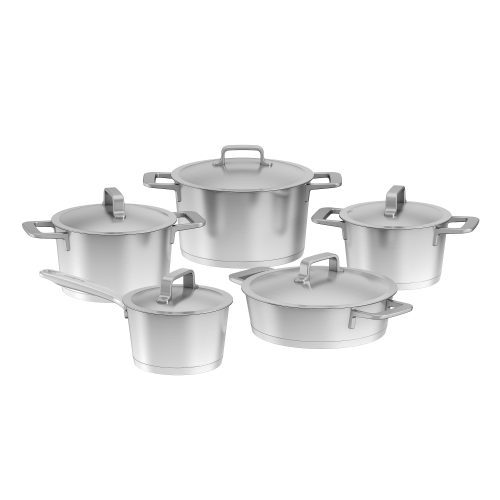 10-PIECE COOKWARE SET STAINLESS STEEL