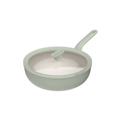 BALANCE NONSTICK CERAMIC COVERED WOK 28CM SAGE