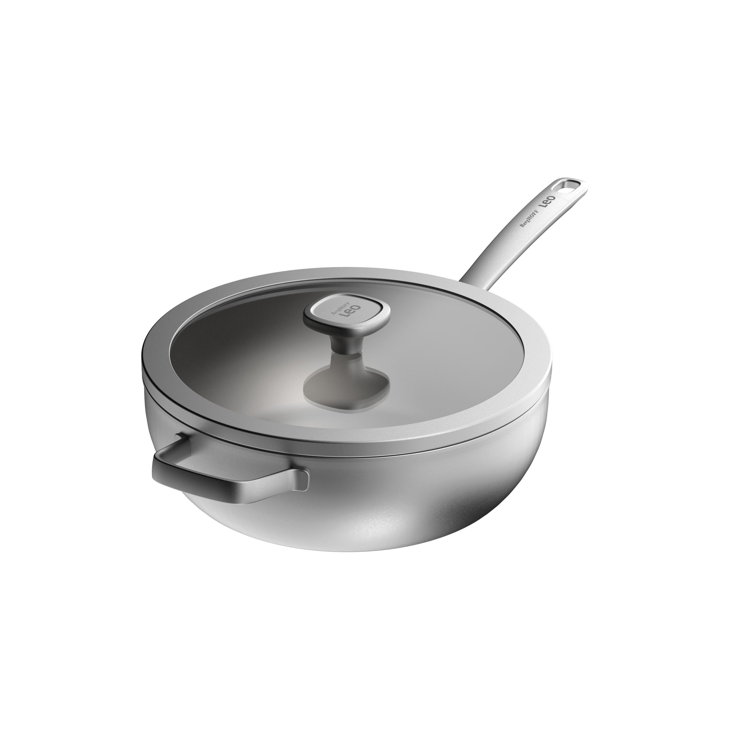 WOK STAINLESS STEEL 28CM WITH GLASS LID
