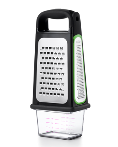 Etched Box Grater With Removable Zester