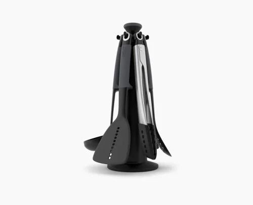 Elevate 6-PieceGrey Utensils Carousel SetWith Tong