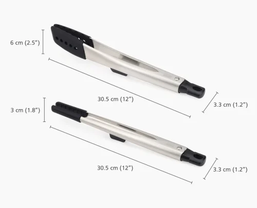 Elevate Fusion 2-Piece Stainless Steel Tong Set