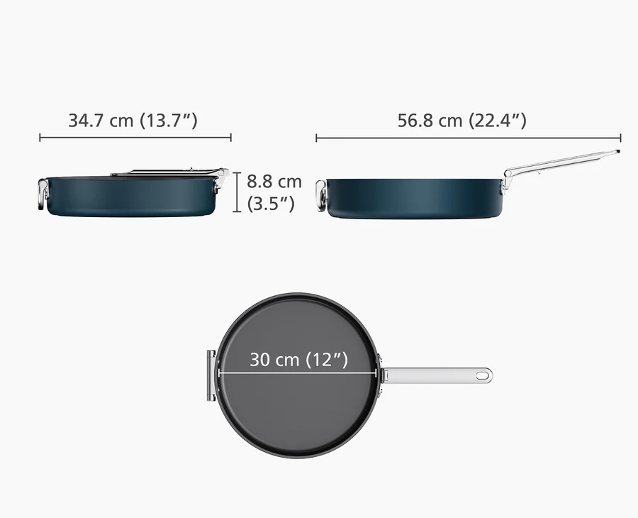 Space Ceramic Non-Stick 30Cm Blue Frying Pan - Image 4