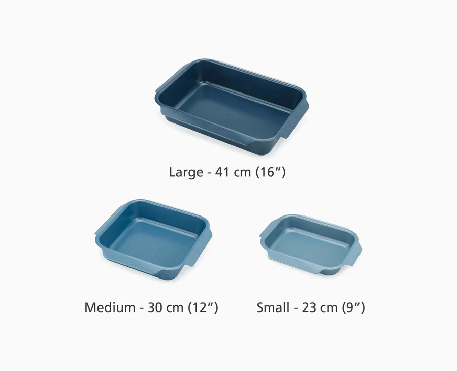 Nest Bake Non-Stick 3-Piece Blue Baking Tray Set - Image 2