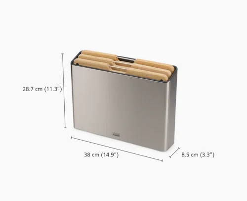 Folio Steel Bamboo 3-Piece Chopping Board Set