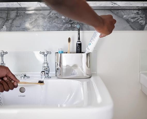 Easystore Lux Large Stainless-S Toothbrush Caddy - Image 3