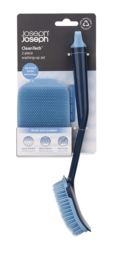 cleantech brush &scrubber set blue